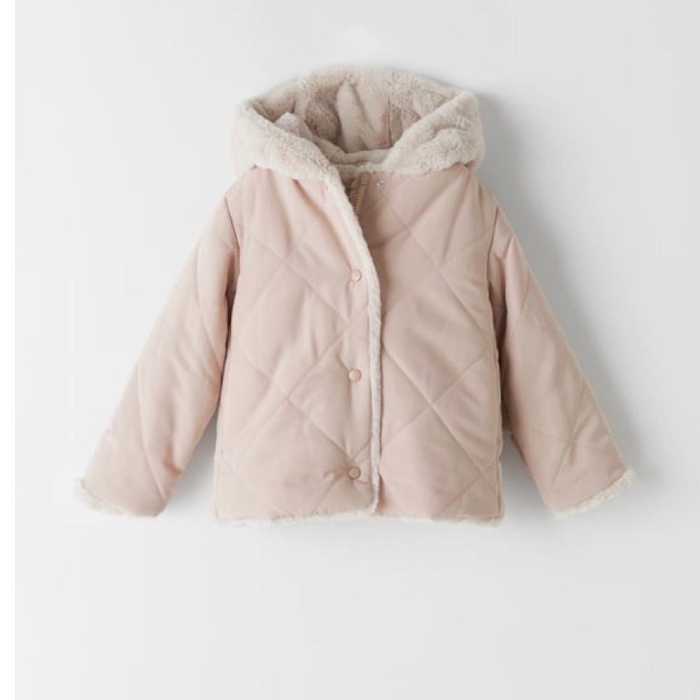 NWT Zara Kids Soft Plush Padded Wrap Coat